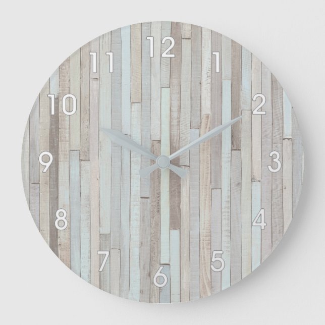 RELÓGIO GRANDE PASTEL BEACH WOOD CLOCK (Frente)