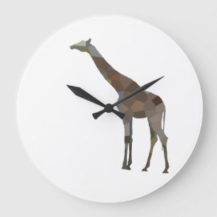 Relógio Grande Patchwork Giraffe Large Clock