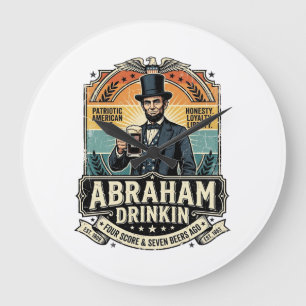 Relógio Grande Pátrio Abraham Bebendo Retrô Desgastado