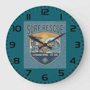 Relógio Grande Patrulha de Salvamento de Surf Est 1950