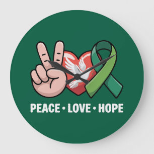 Relógio Grande Paz Amor Esperança - Conscientização e Suporte à F