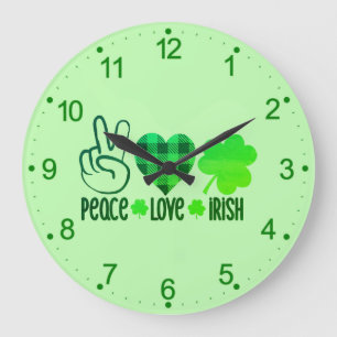 Relógio Grande Peace Love Irish-66677