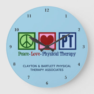 Relógio Grande Peace Love Physical Therapy Custom PT Office Wall