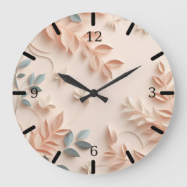 Relógio Grande Peach Floral Wall Clock - Ai design