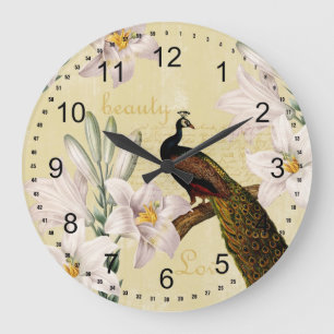 Relógio Grande Peacock Lily