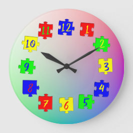 Relógio Grande Peças de Quebra-Cabeça Personalizadas Coloridas, F