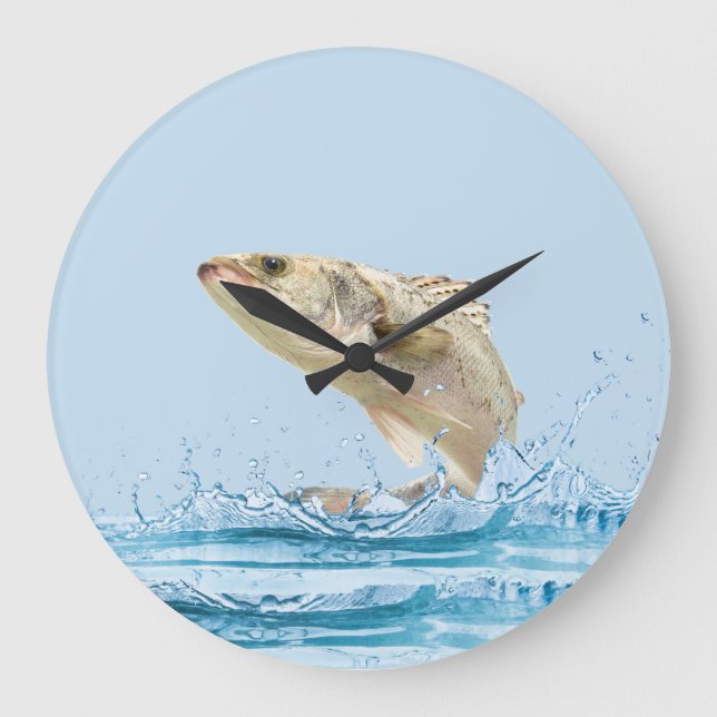 Relógio Grande peixe grande saltando da água (Frente)