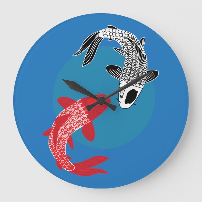Relógio Grande Peixe Koi (Frente)
