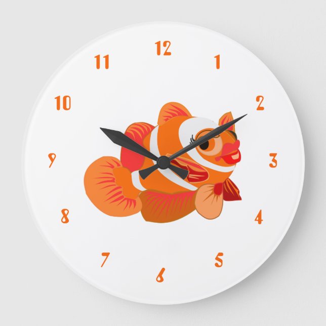 Relógio Grande Peixe Laranja Pequeno - (Frente)