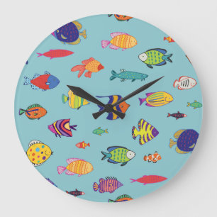 Relógio Grande Peixes tropicais, padrão de linha de colheita