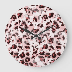 Relógio Grande Pele Animal Leopardo: Tie Dye Elegance.