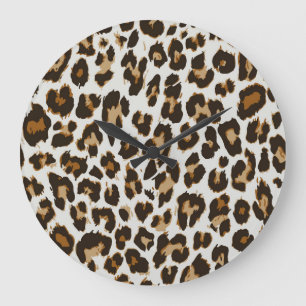 Relógio Grande Pele-Leopardo: Textura sem Semente Vintage