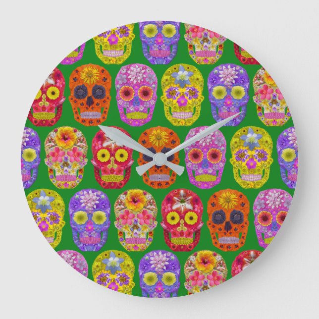 Relógio Grande Peles De Flor Padrão Sem Costura 2018 (Frente)