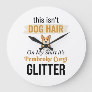 Relógio Grande Pembroke Corgi Brilho Design Divertido Amante de C