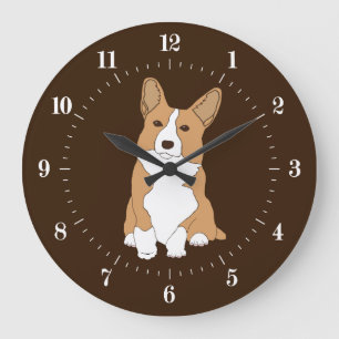 Relógio Grande Pembroke Welsh Red e White Corgi
