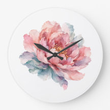 Peônia Floral Aquarela