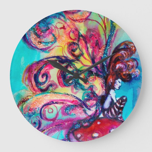 RELÓGIO GRANDE PEQUENO ELF DE COGUMELOS (Frente)