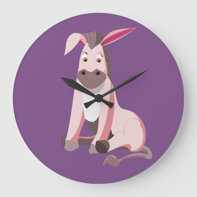Relógio Grande Pequeno Pink Donkey (Frente)