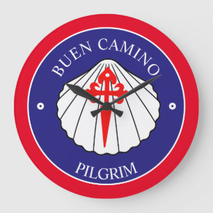 Relógio Grande peregrinos Buen Camino cruzam concha
