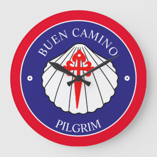 Relógio Grande peregrinos Buen Camino cruzam concha 