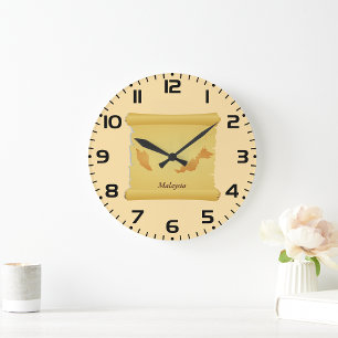 Relógio Grande Pergaminho Da Malásia