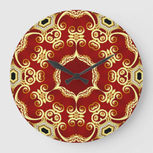 Relógio Grande pérola Dourada: ilustração decorativa de quadro.
