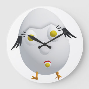 Relógio Grande Personagem de Ovo Excêntrico RG & RA Design Fofo