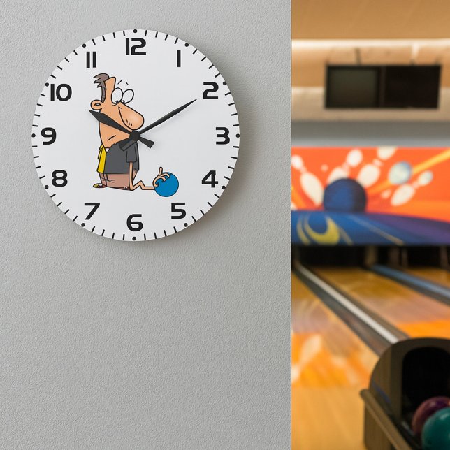 Relógio Grande Personagem Sad Bowler Engraçado com Bola de bolich (Criador carregado)