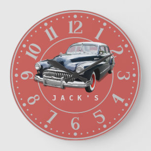 Relógio Grande Personalização de Buick Preto Vintage 1940s