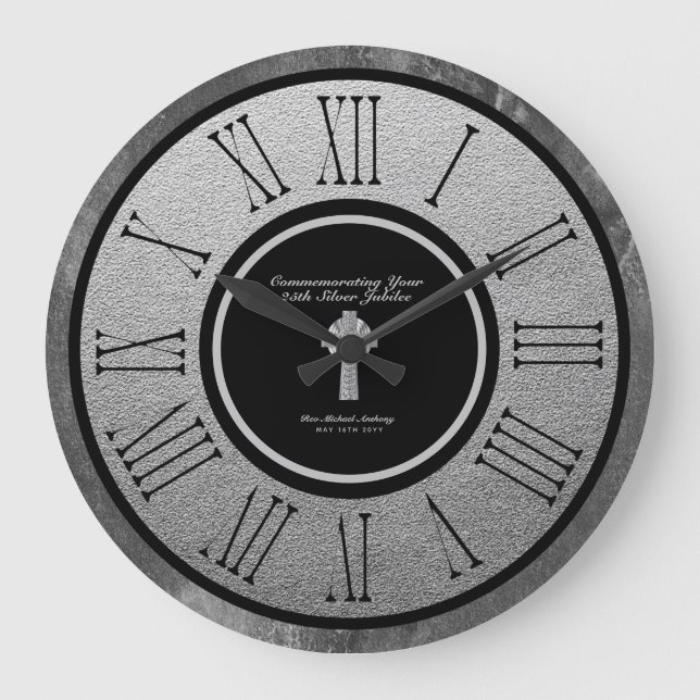 Relógio Grande PERSONALIZADO do Aniversário da Ordenação do Jubil (Frente)