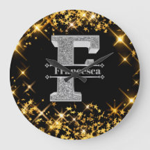 Personalizado F Monograma Inicial do Prata Seu Nom