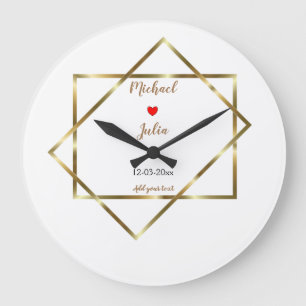 Relógio Grande personalizado simples minimal adicione seu nome do