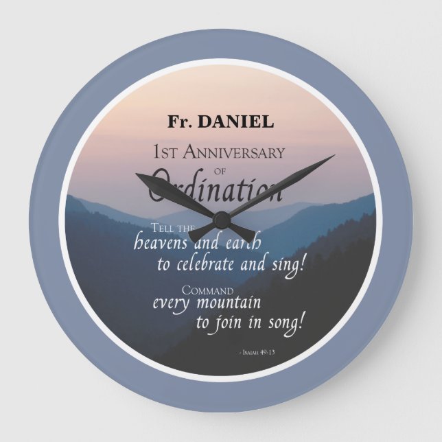 Relógio Grande Personalizar 1rua Aniversário dos Parabéns de Orde (Frente)