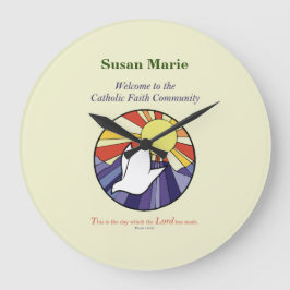 Relógio Grande Personalizar nome, círculo de porta RCIA em amarel