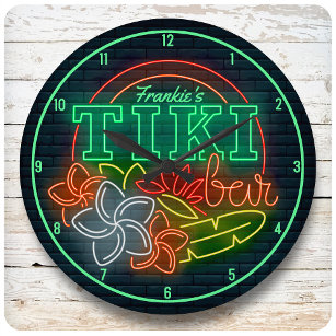 Relógio Grande Personalizar o Bar Tropical Tiki Beach do Estilo N