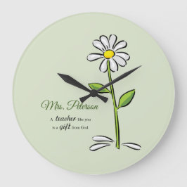 Relógio Grande Personalize, Professor Obrigado, Flor Religiosa