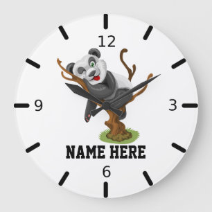 Relógio Grande Personalize Seu Próprio Panda De Bebê Bonito