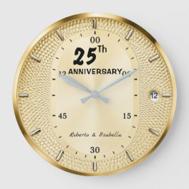 Relógio Grande Personalized 25th Anniversary Gold 