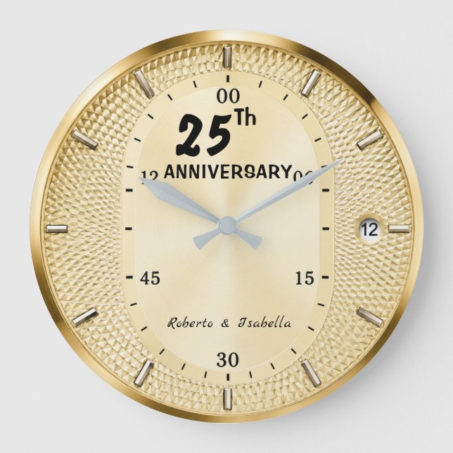 Relógio Grande Personalized 25th Anniversary Gold  (Frente)