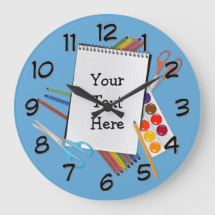 Relógio Grande Personalized Artsy Craft Supplies Wall Clock