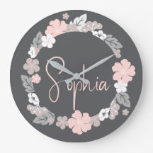 Personalized Floral Name Pink