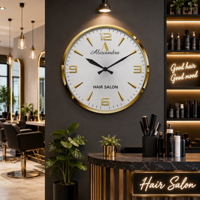 Relógio Grande Personalized Gold Hair Salon (Criador carregado)