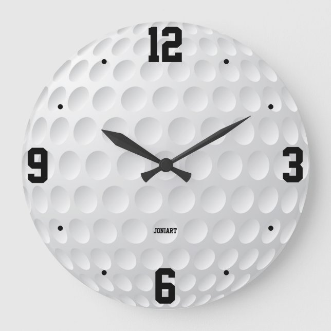 Relógio Grande Personalized Golf Ball Sports Fan Home Decor (Frente)