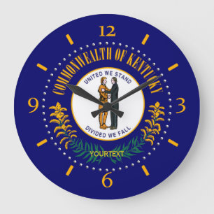 Relógio Grande Personalized Kentucky State Flag Design on