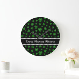 Relógio Grande Personalized St. Patrick’s Day Shamrock with Pearl