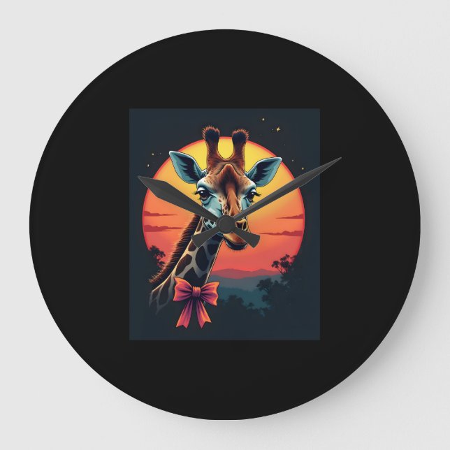 Relógio Grande Pescoço de Girafa Como uma Montanha-Russa Divertid (Frente)