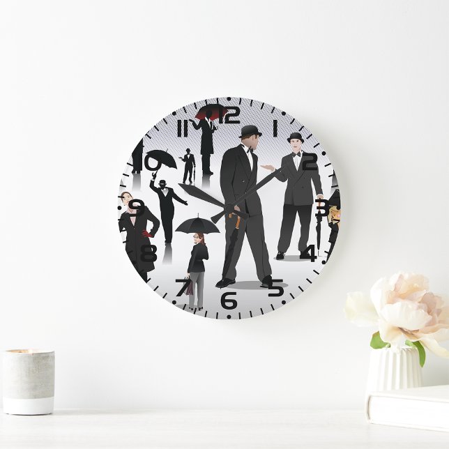 Relógio Grande Pessoas Com Guarda-chuvas (Criador carregado)