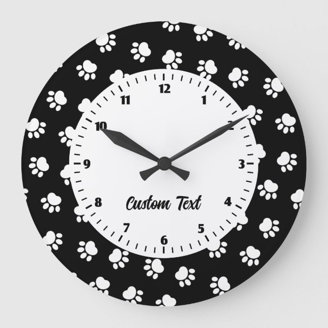 Relógio Grande Pet Paws Pattern Large Clock (Frente)