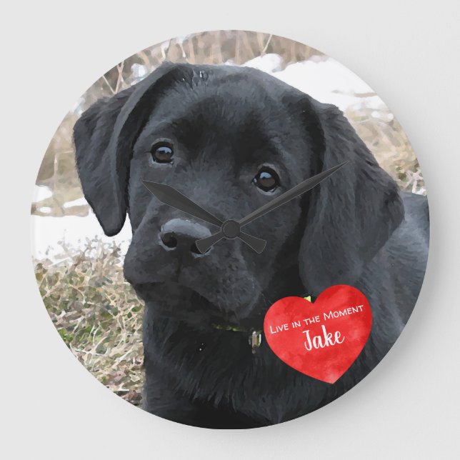 Relógio Grande Pet Photo Memorial - Add Your Photo - Dog Photo (Frente)