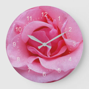 Relógio Grande Pétalas rosa rosa cor-de-rosa